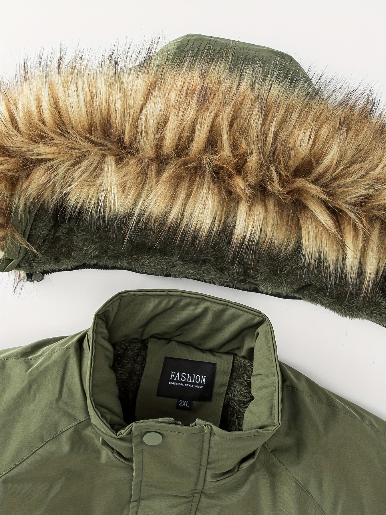 Vinterkappa i bomull med huva