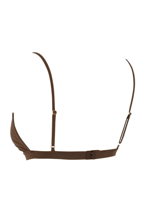 Choklad chiffong skjortklänning och bralette