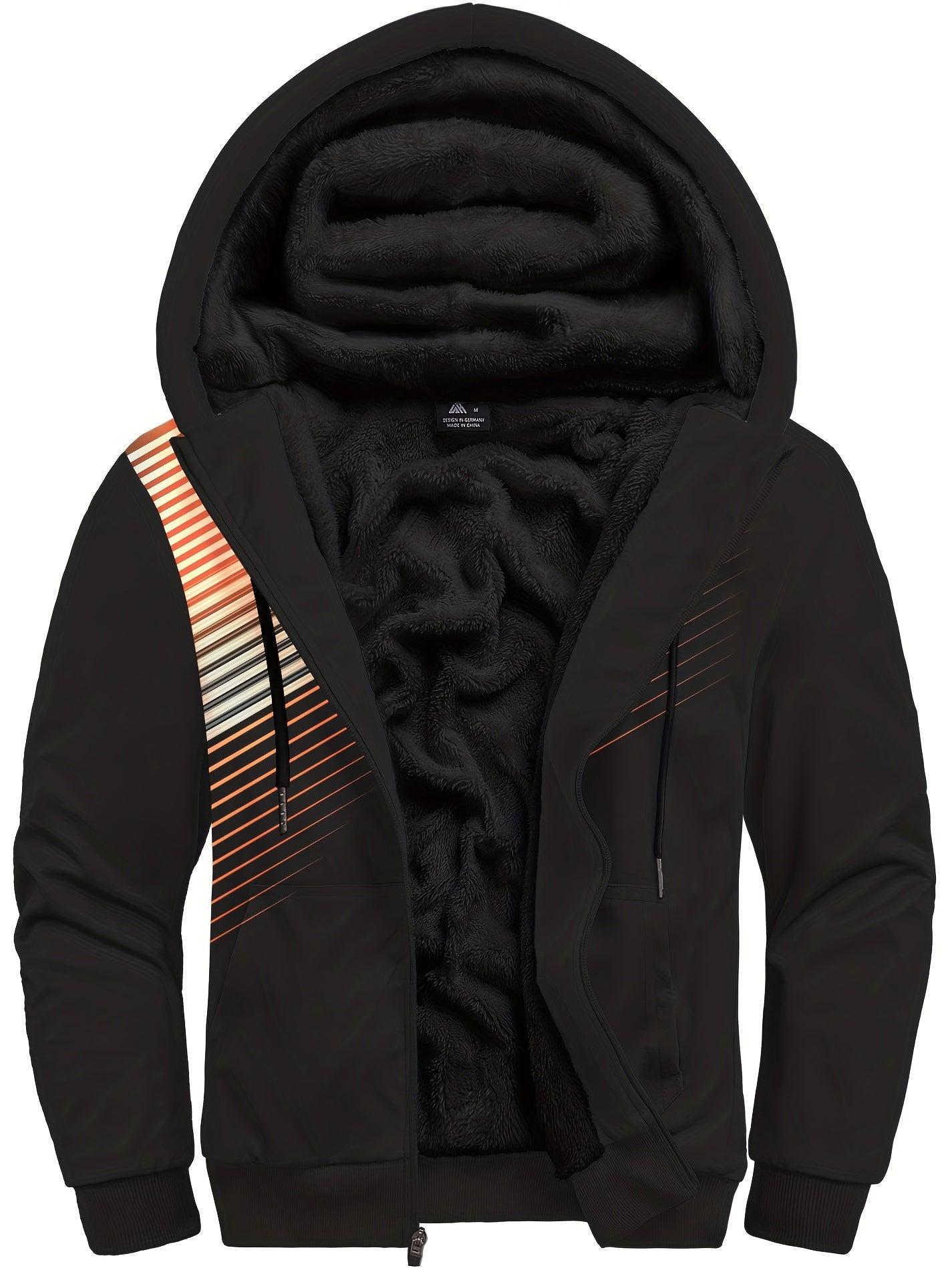 Randig päls hoodie för män