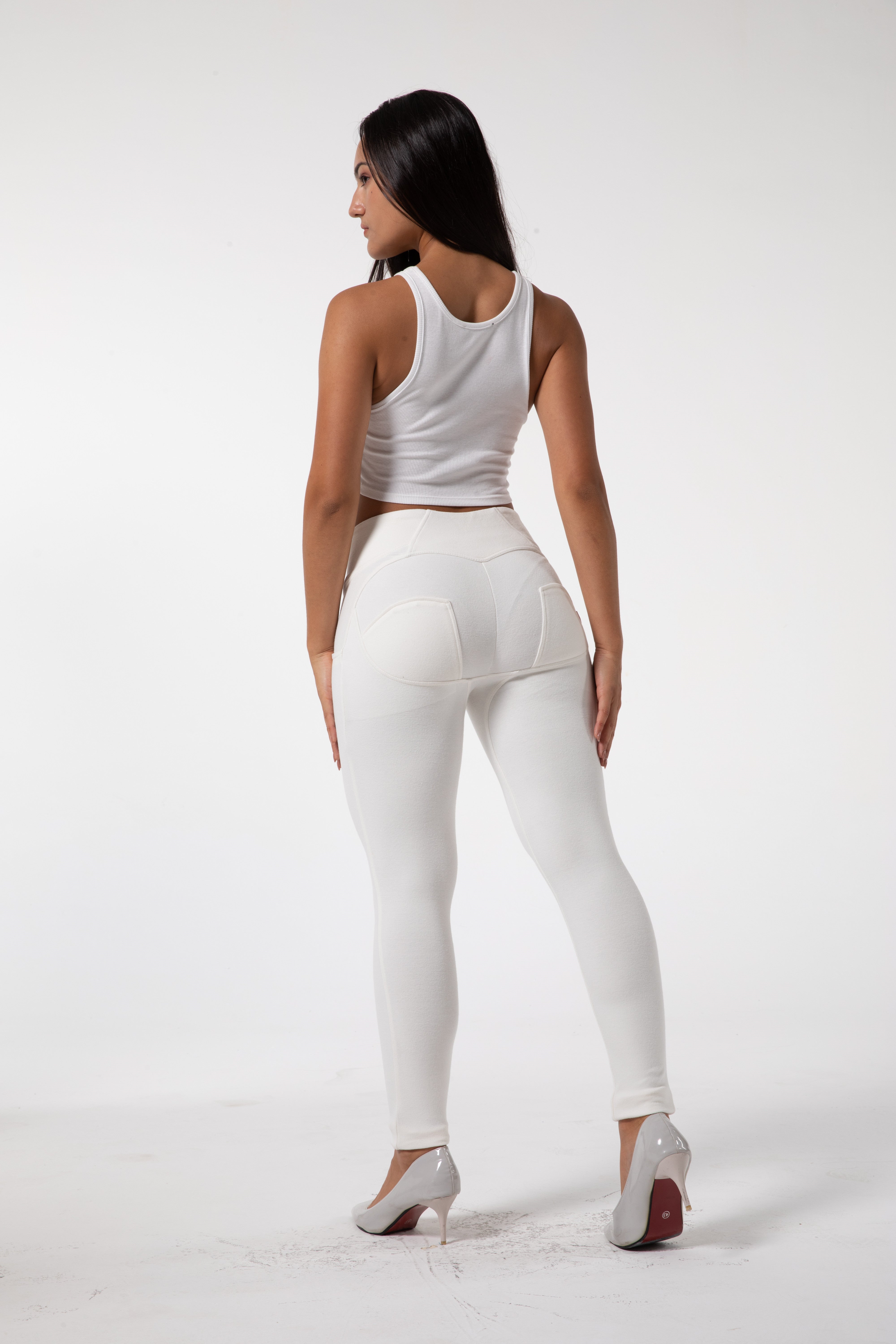 Tighta vita leggings med hög midja