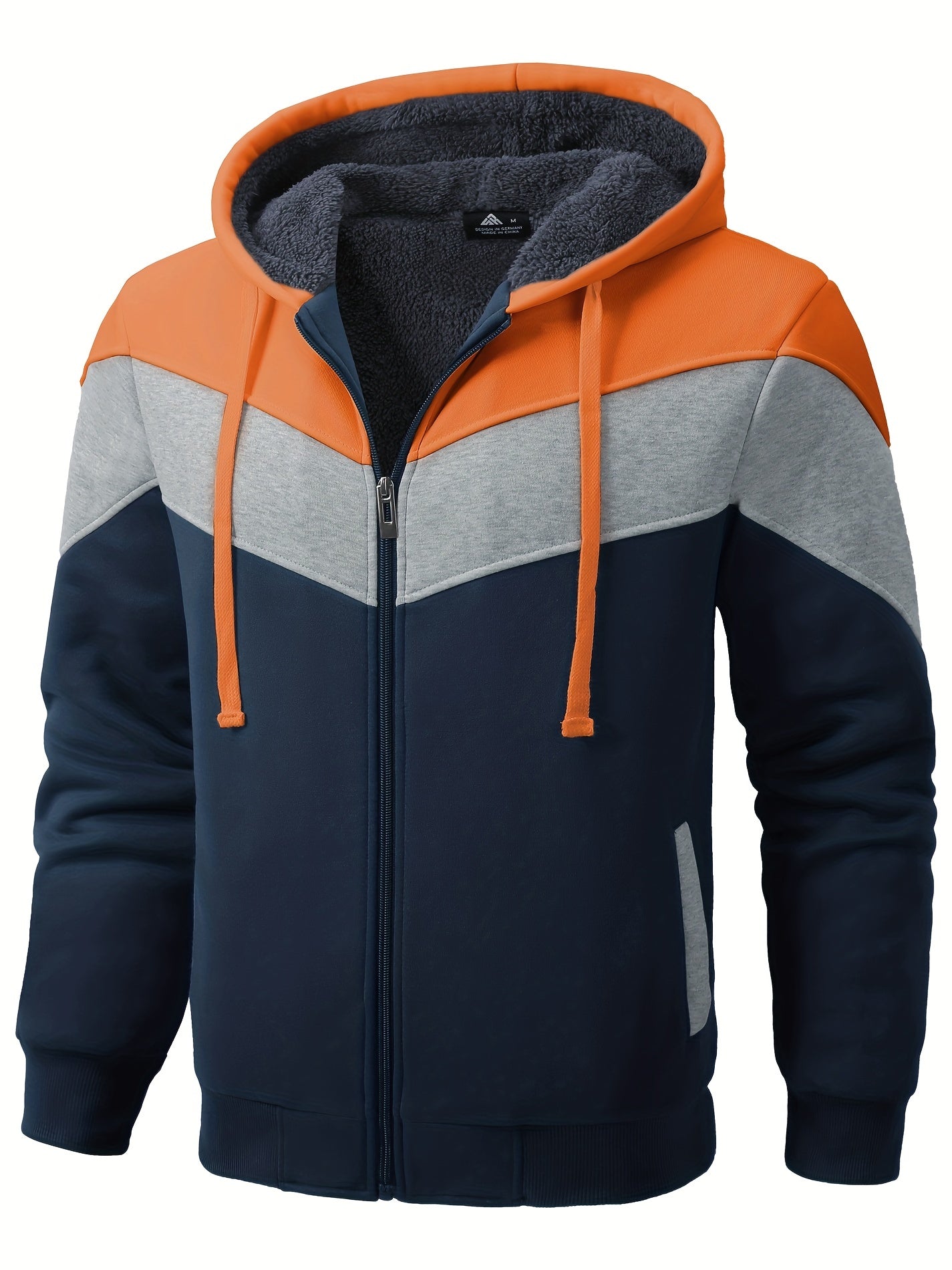 Må ngsidig päls hoodie för män