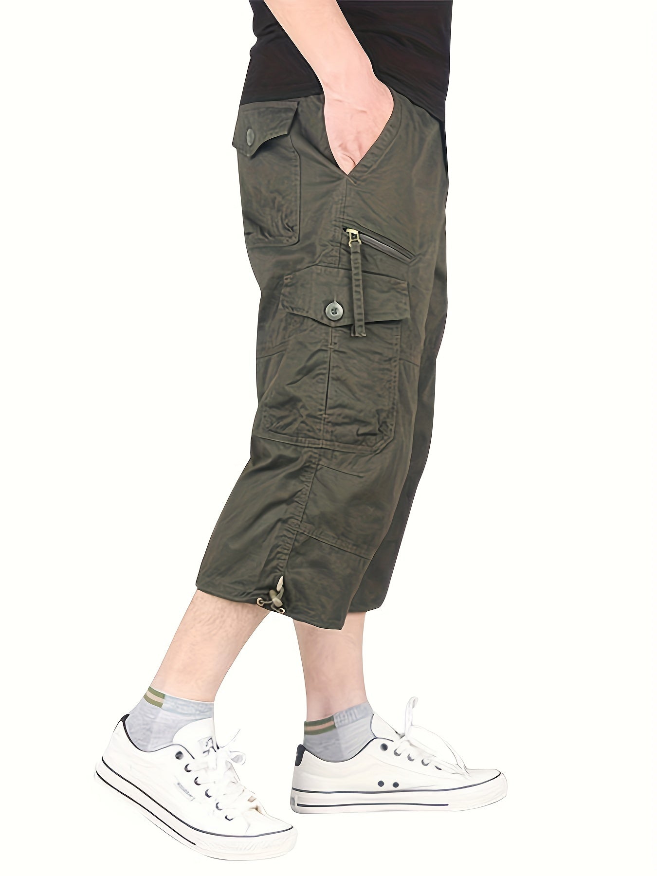 Casual cargo capri shorts för män i street style