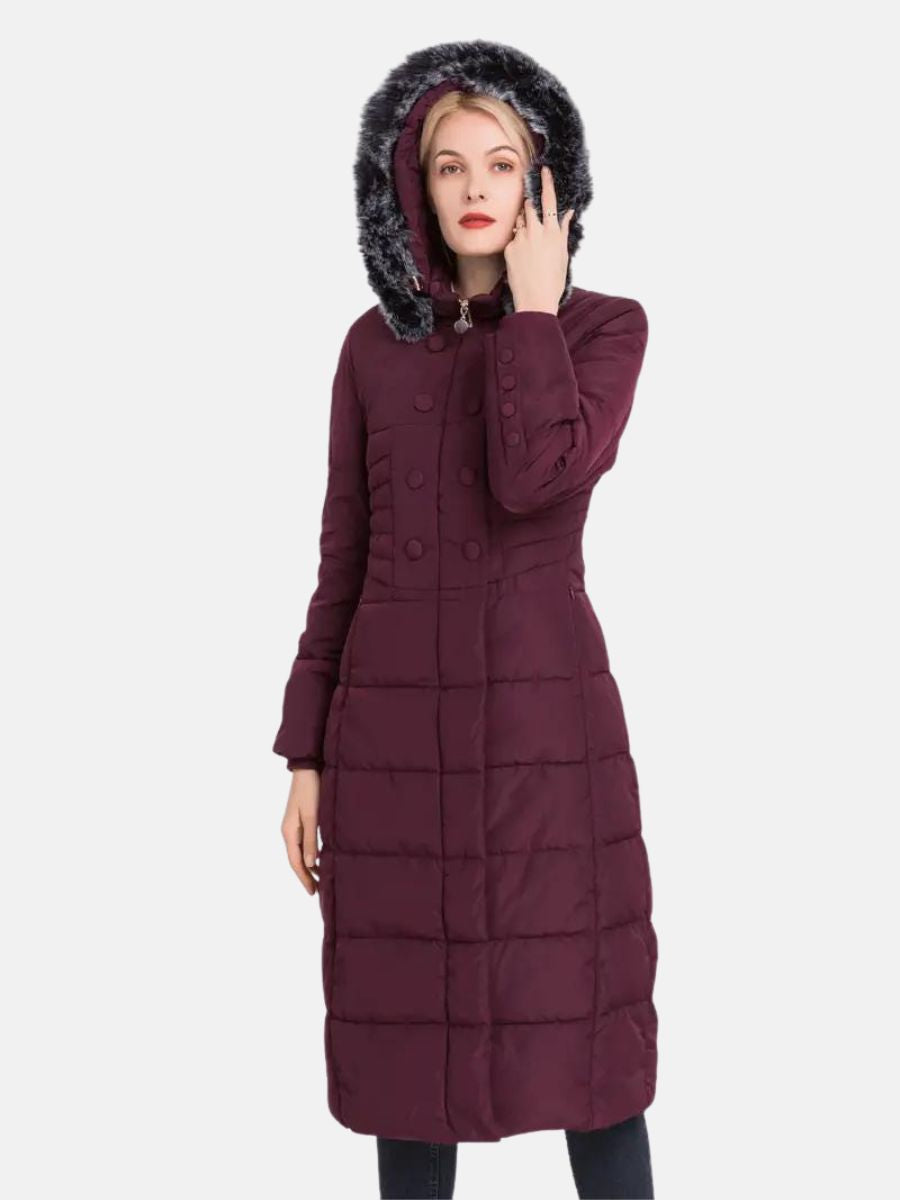 jacka med knappstängning och huva