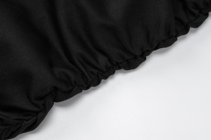 Svart rosa fodralklänning med grimma V-ringad snörning och handskar