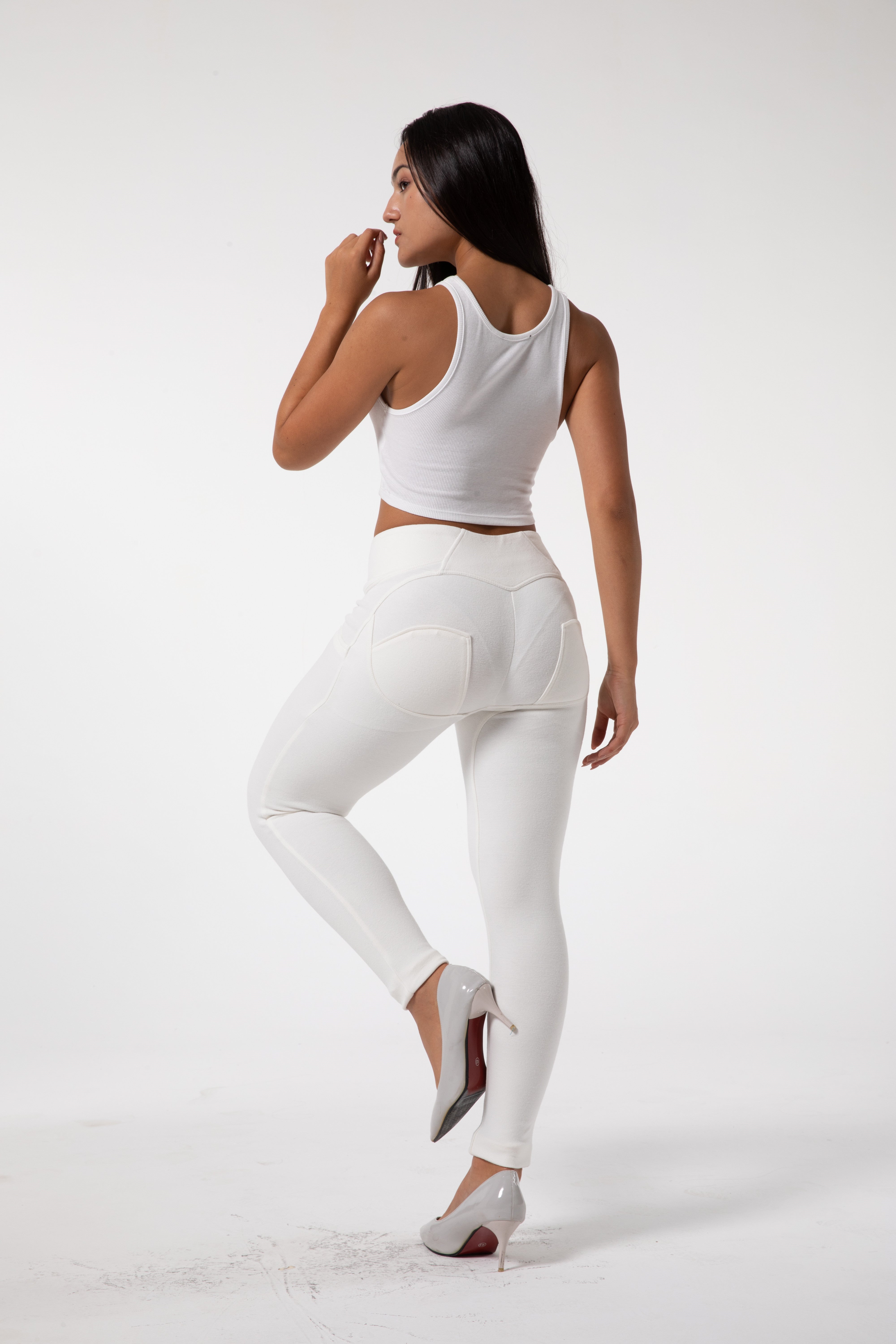 Tighta vita leggings med hög midja