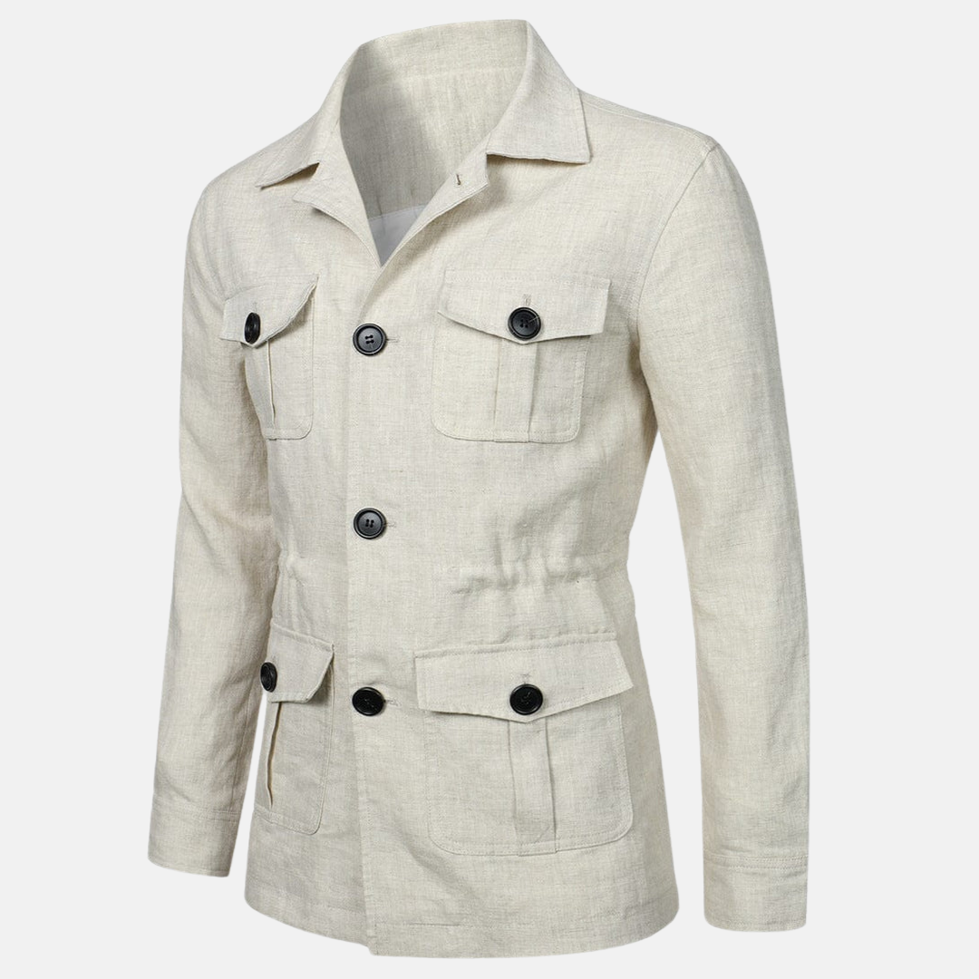 Linnejacka med flera fickor