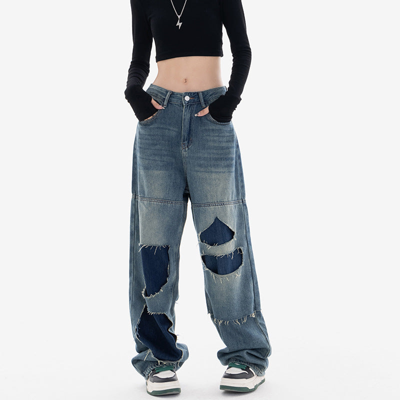 Slitna lösa jeans