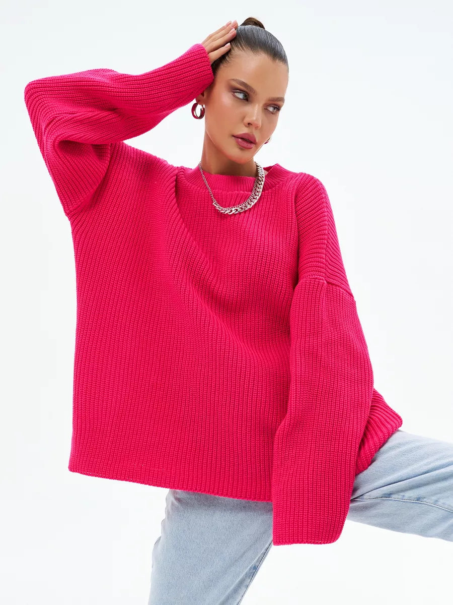 Lösstickad randig tröja