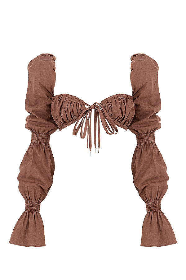Choklad smockad topp