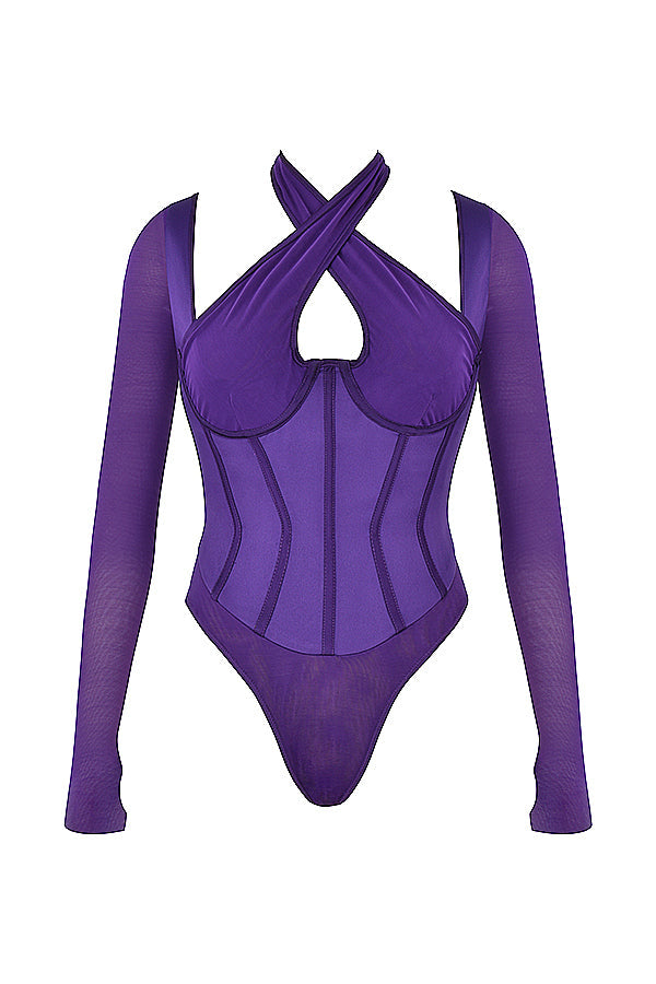 Grape halterneck bodysuit