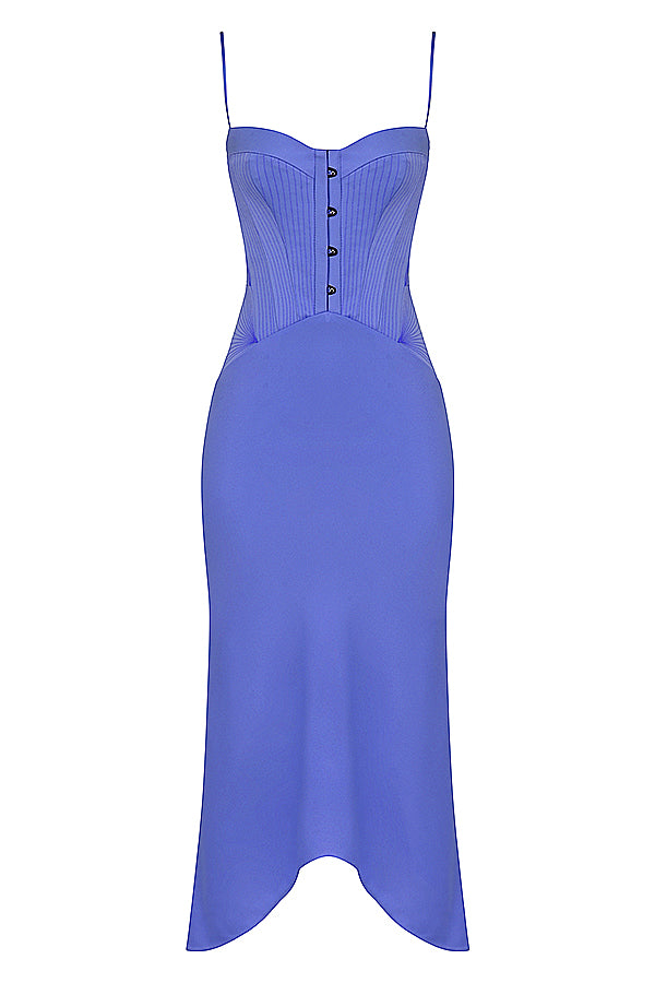 Periwinkle midiklänning med satinkorsett