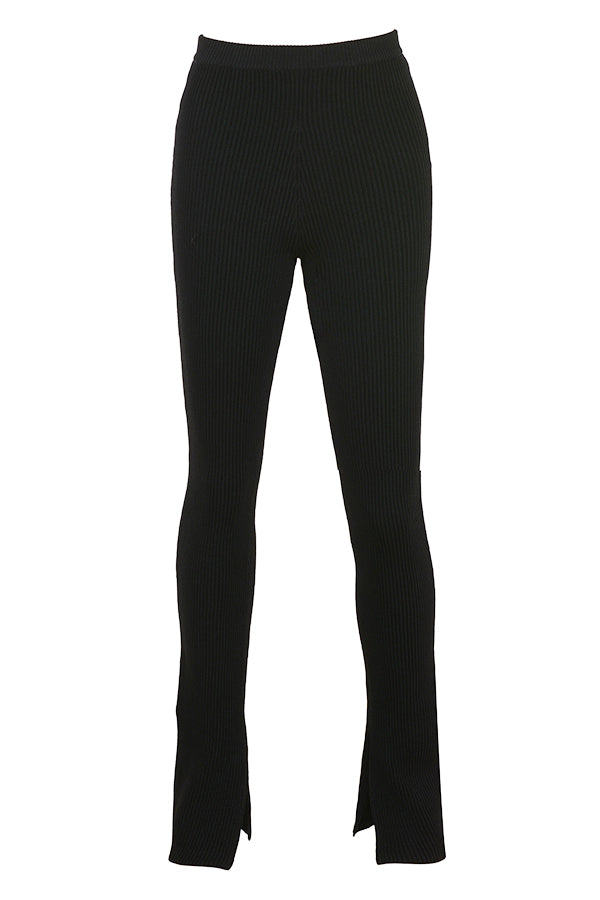 Ribbstickad cardigan med leggings