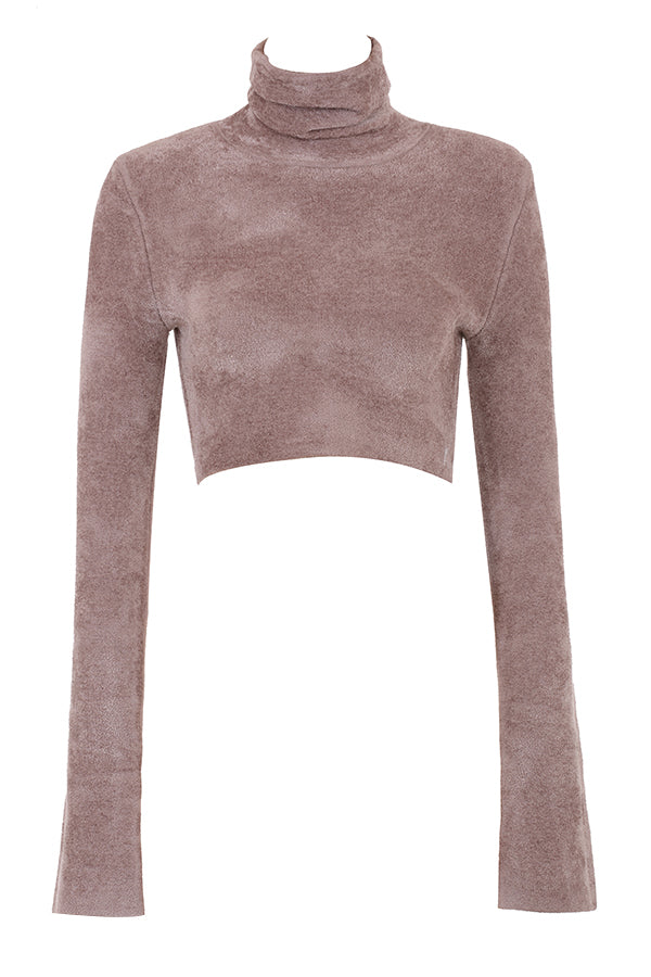 Chenille crop top med maxikjol