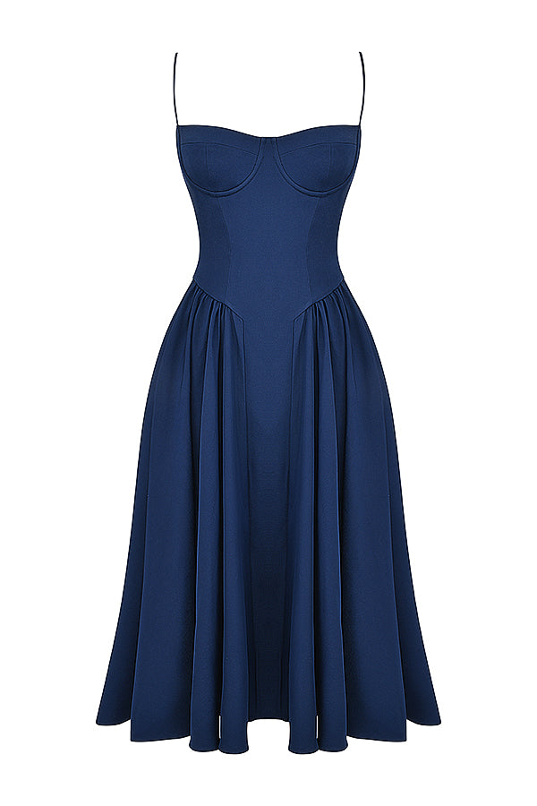 Twill korsett midiklänning