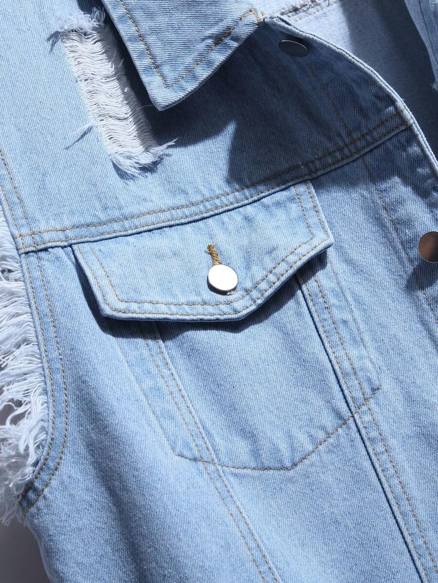 Revig denimblå  väst för män