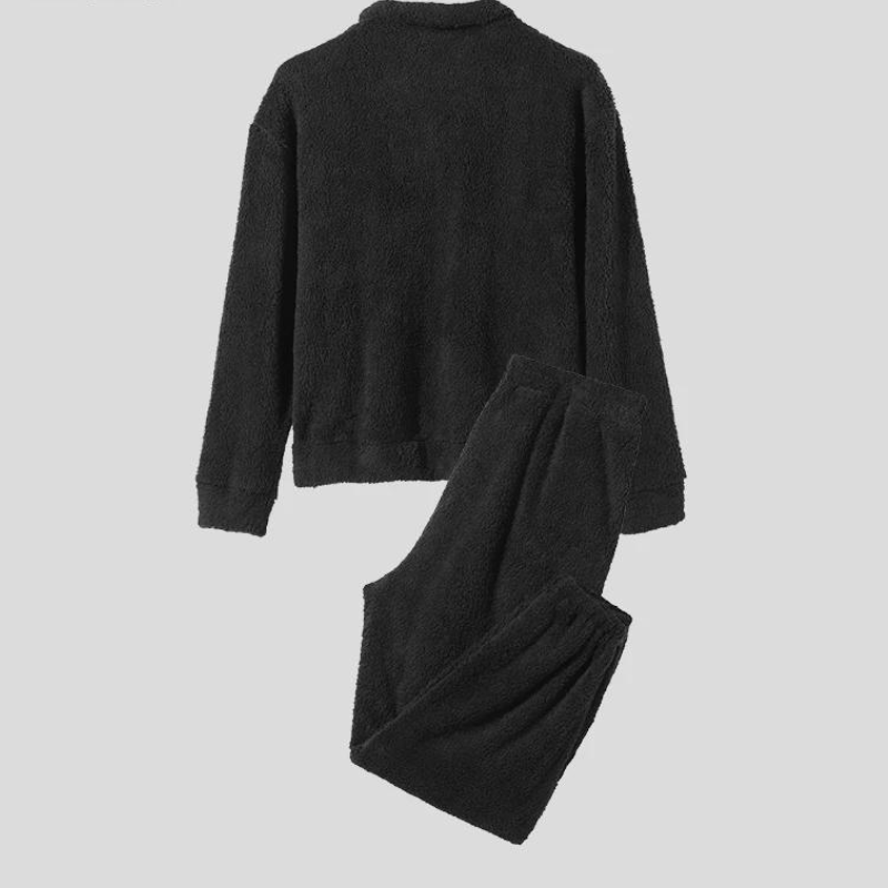 Fuzzy Fleece sweatshirt med lå nga ärmar och lå nga byxor