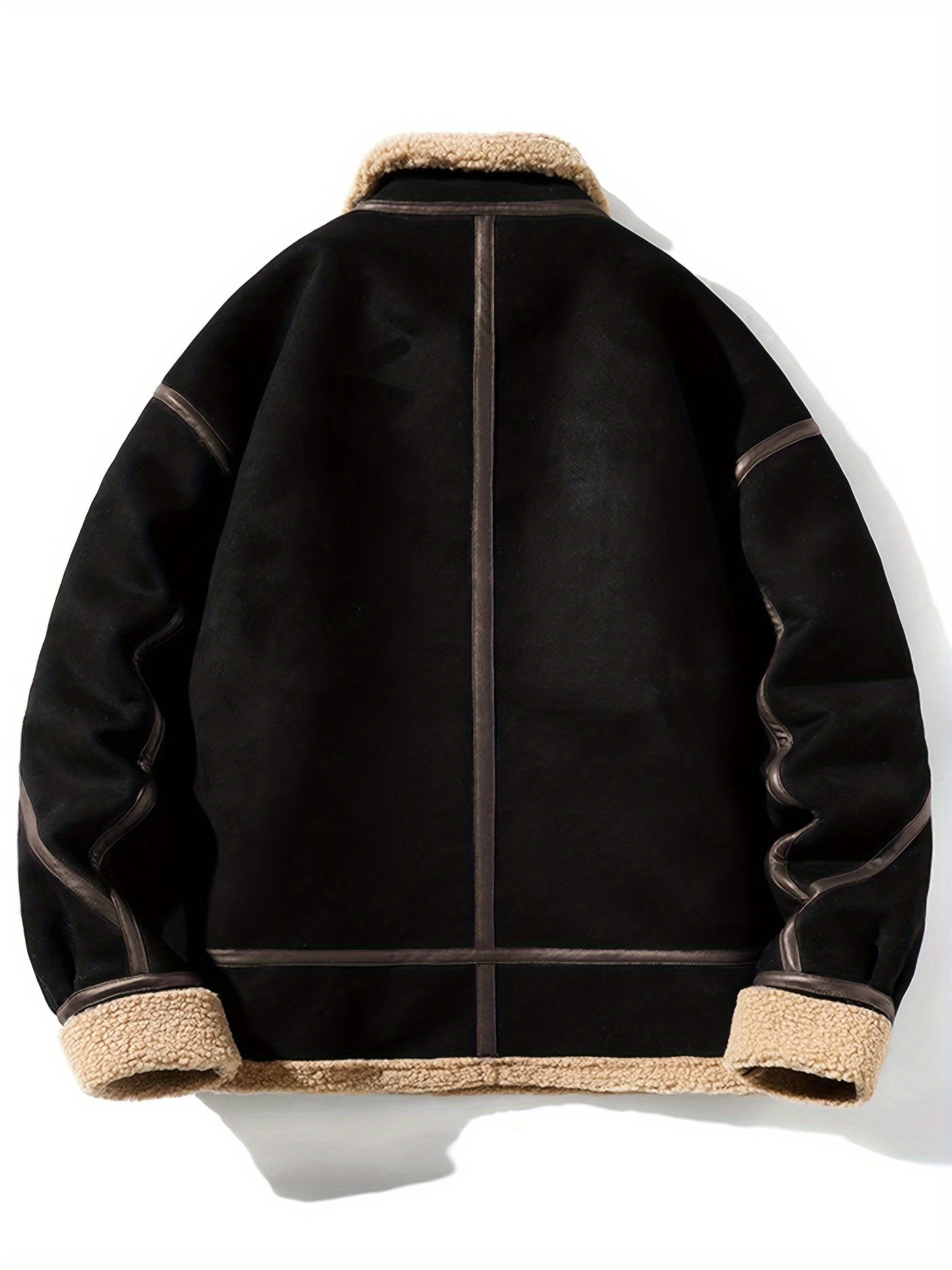 Mocka fluffig fleecefodrad jacka för män