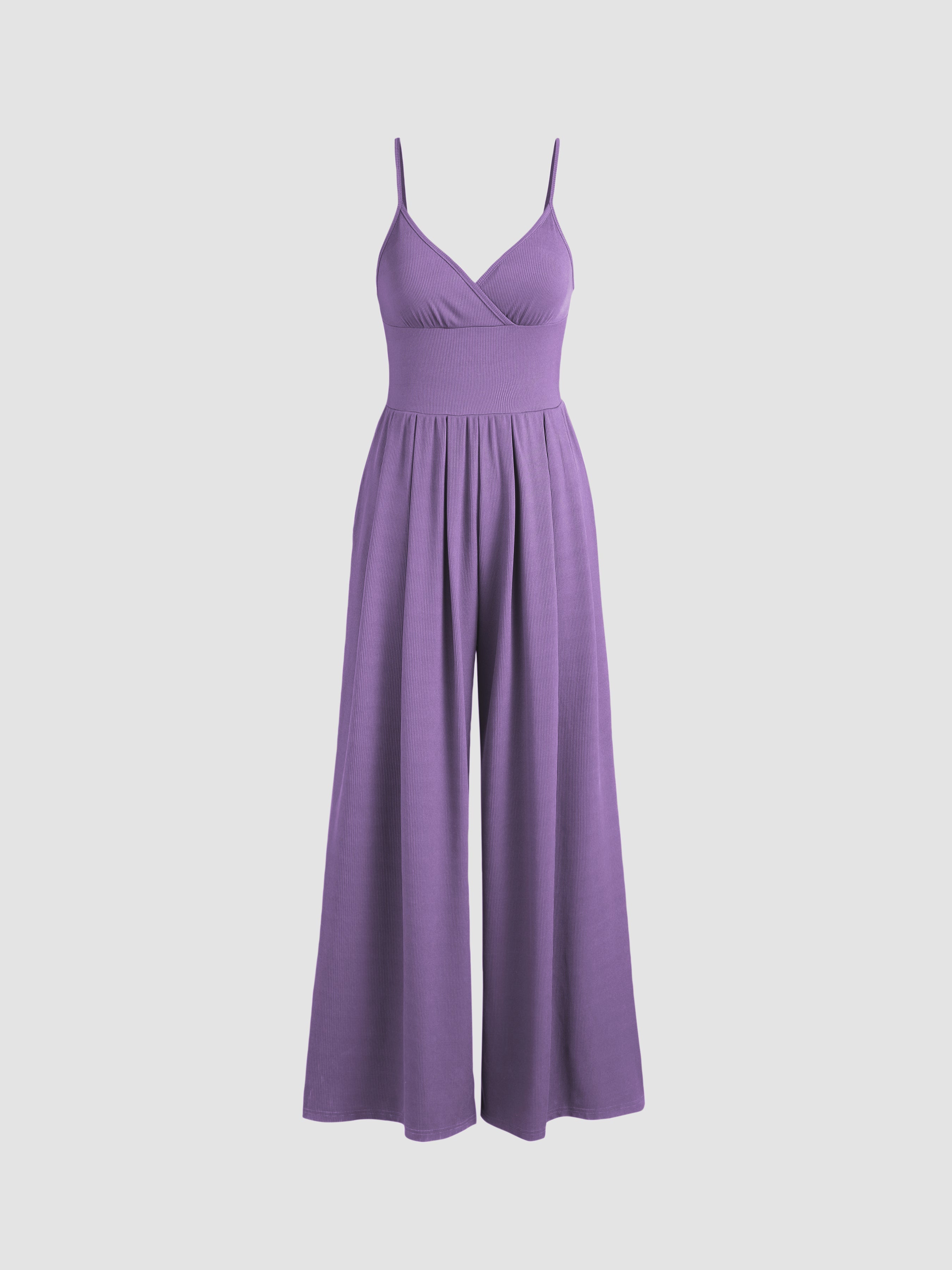 Jumpsuit med V-ringning och vida ben