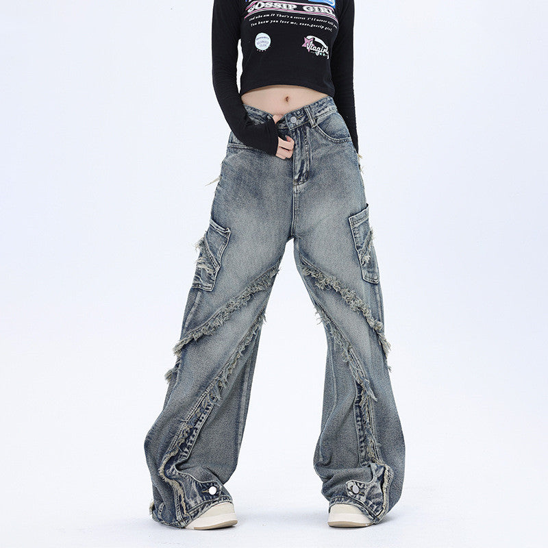 Slitna lösa jeans