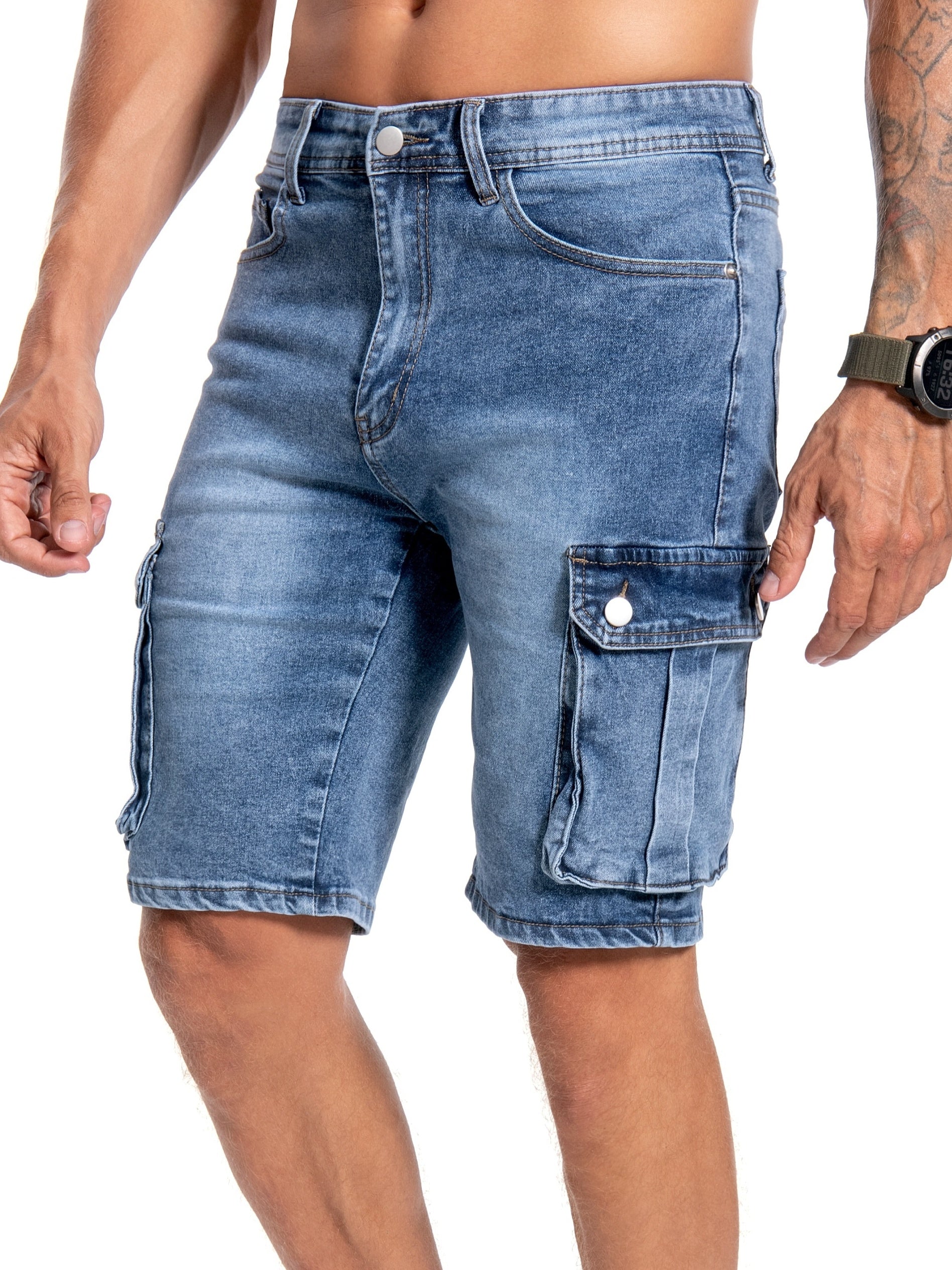 Jeansshorts medium stretch för män