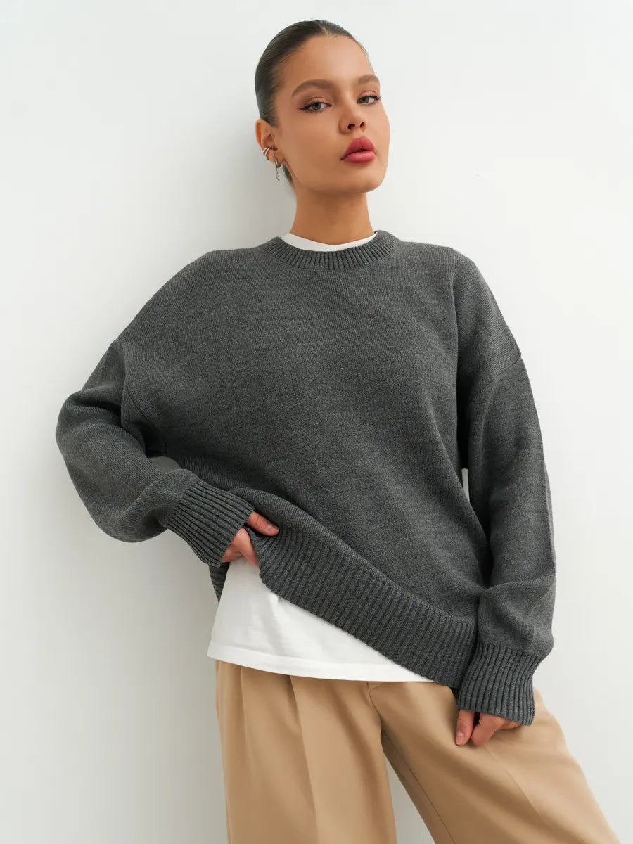 Lösstickad randig tröja