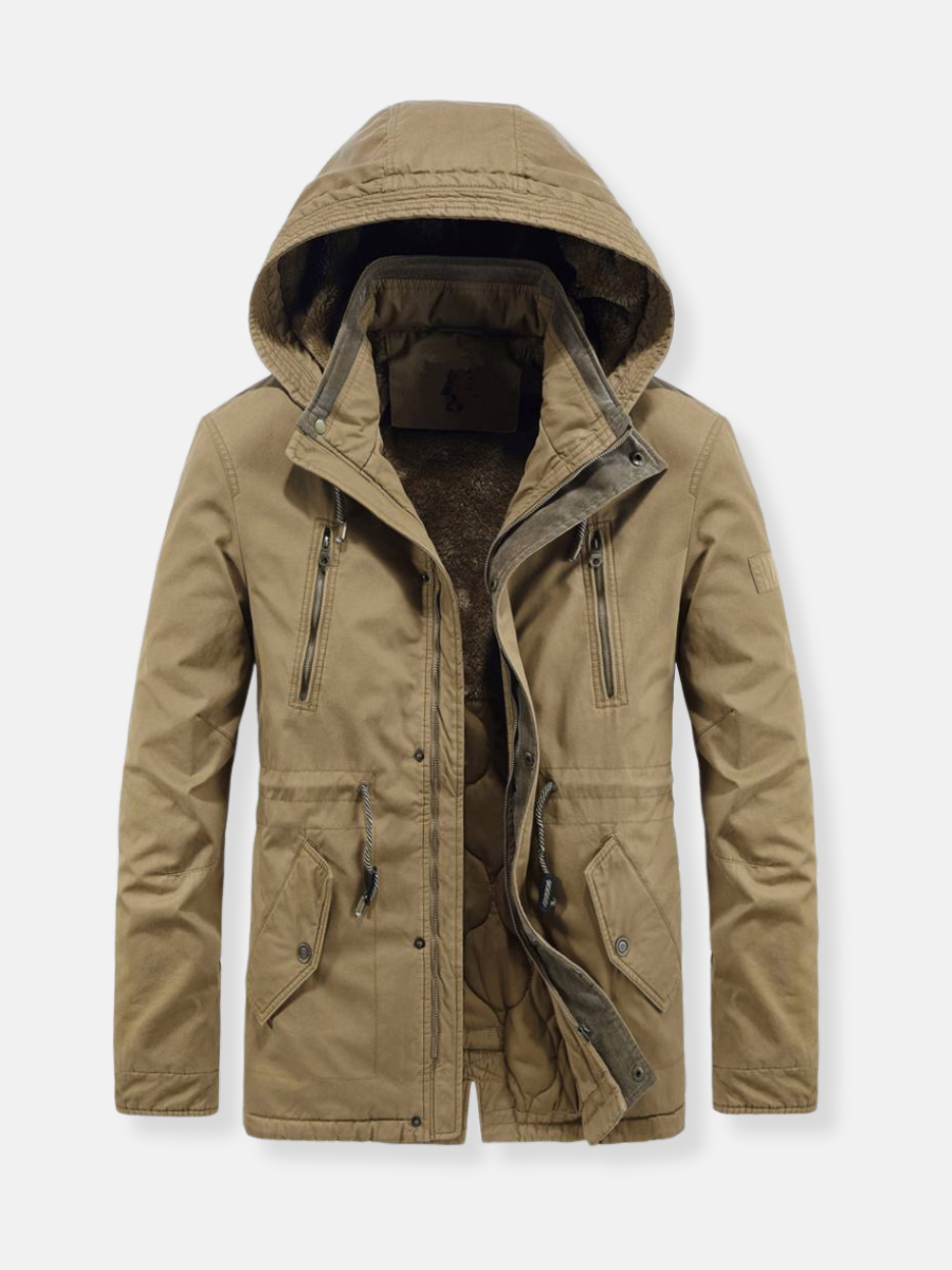 fleecejacka med huva