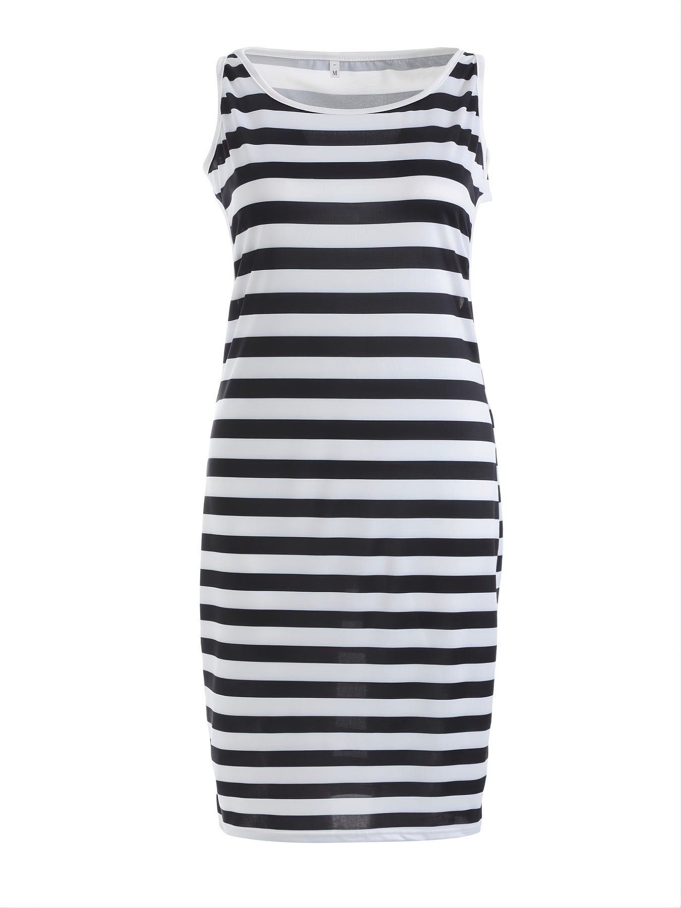 Stickad klänning utan rygg, ärmlös klänning med virkad bodycon-ringning med O-ringning