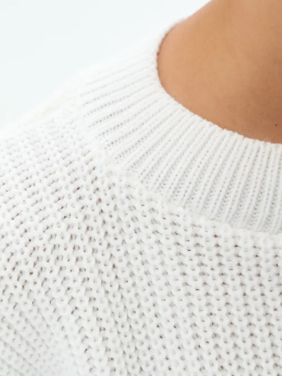 Lösstickad randig tröja