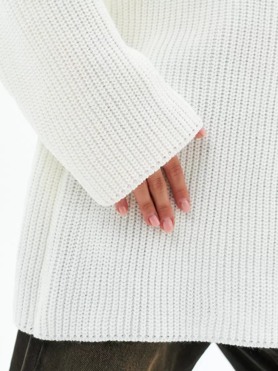 Lösstickad randig tröja