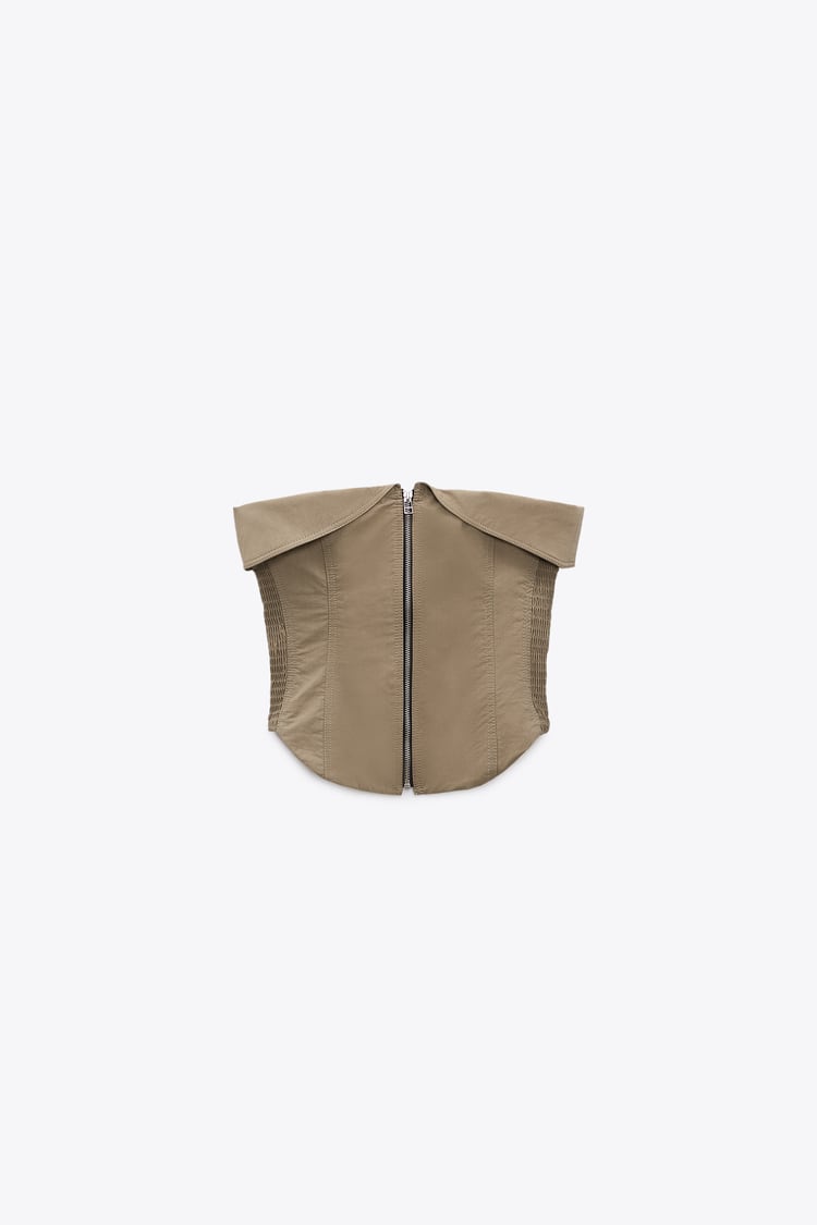 Bustier med dragkedja och byxor i ett set