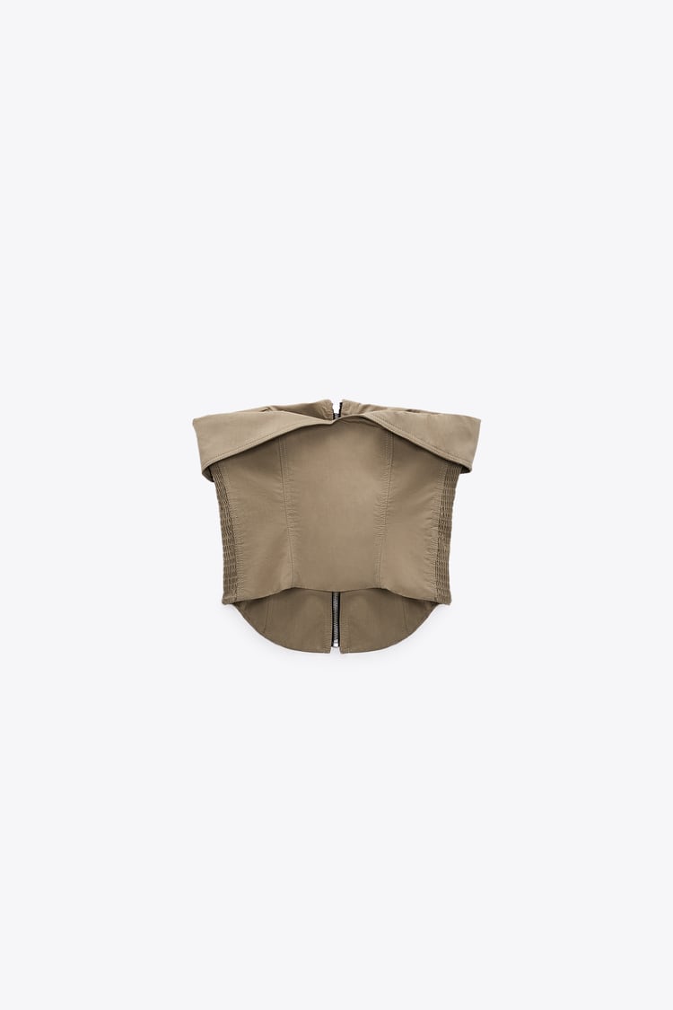 Bustier med dragkedja och byxor i ett set