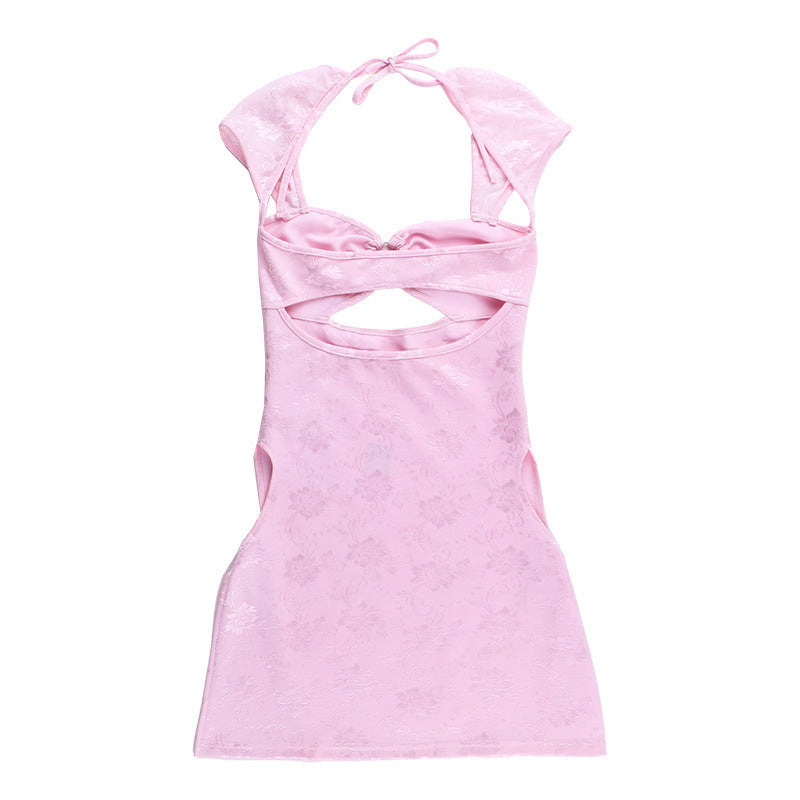 Hollow Split Rosa miniklänning