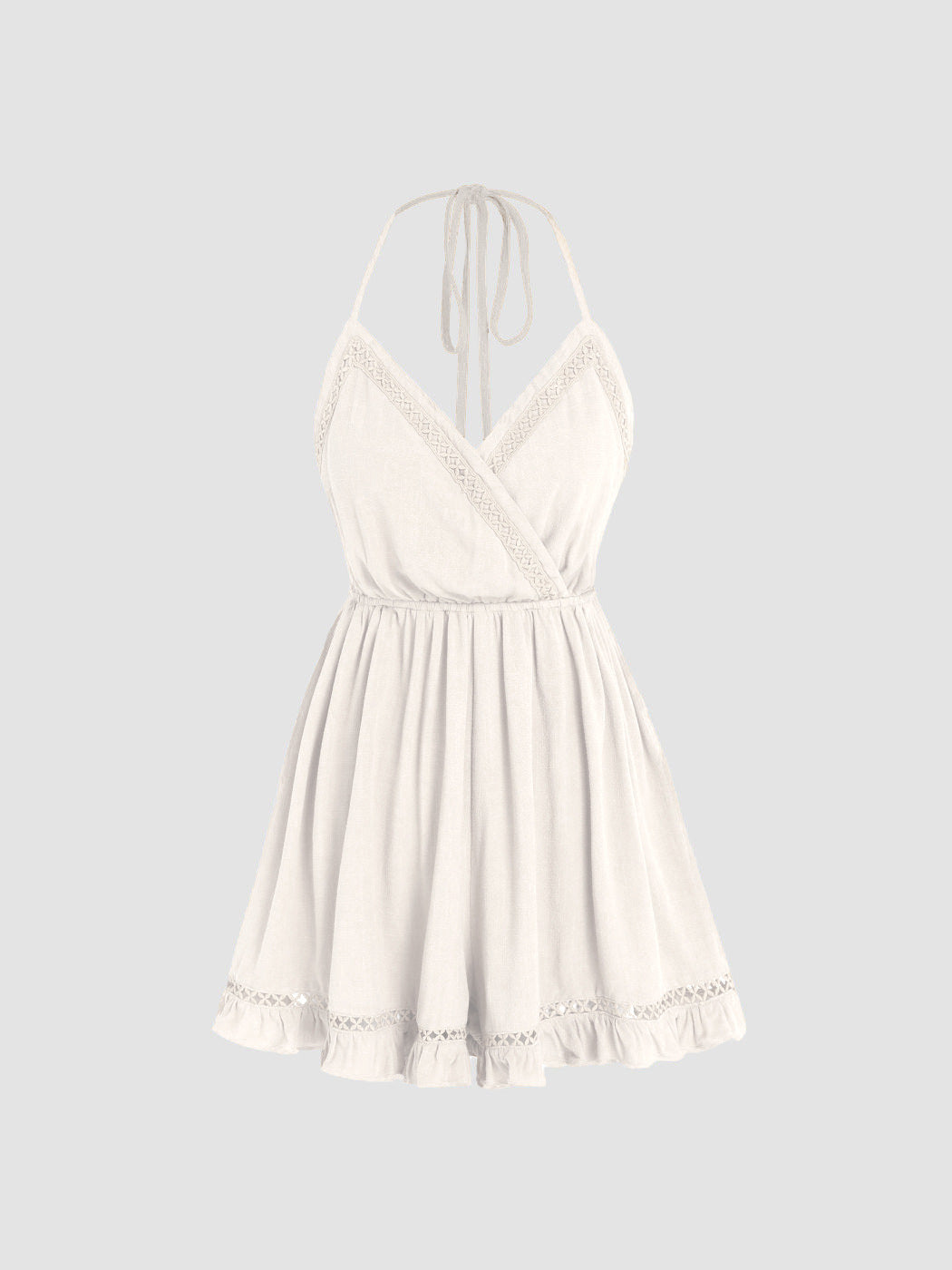 Casual elegant vit klänning med textur