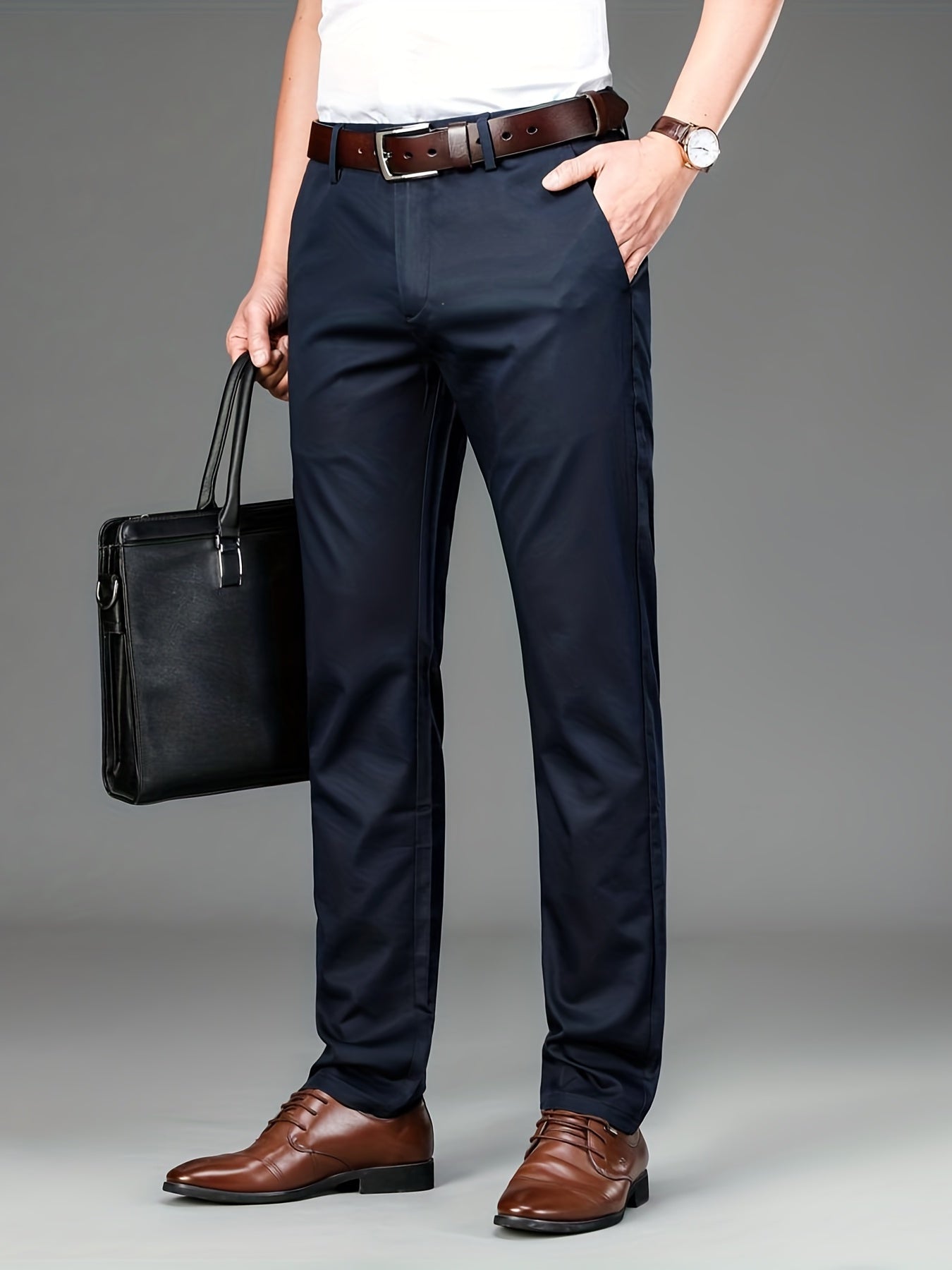 Klassiska mid-stretch byxor