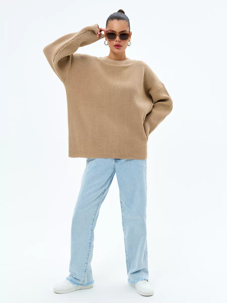 Lösstickad randig tröja