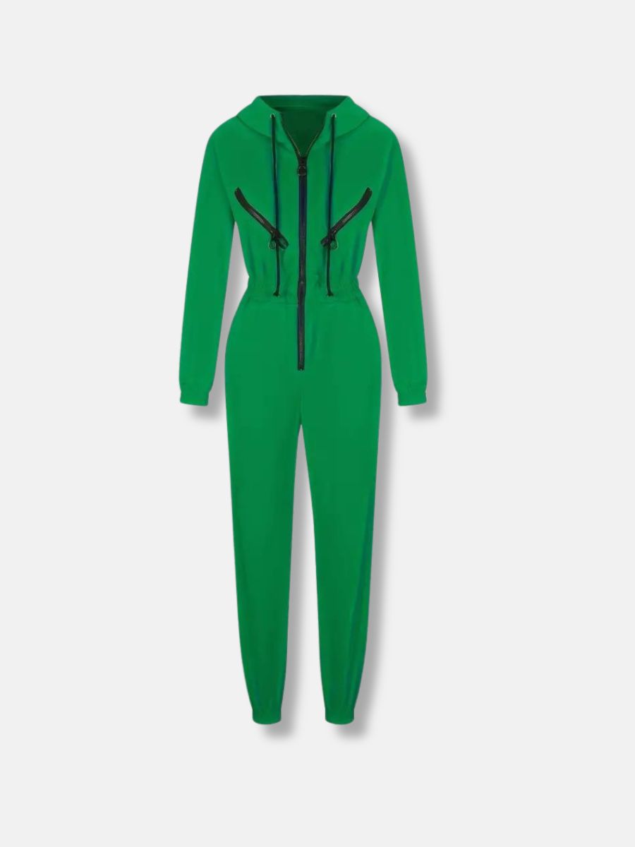 jumpsuit med huva och dragsko