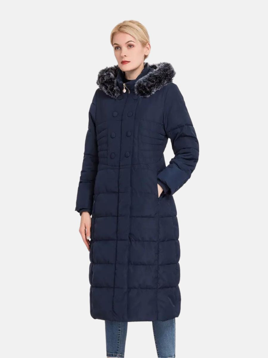 jacka med knappstängning och huva