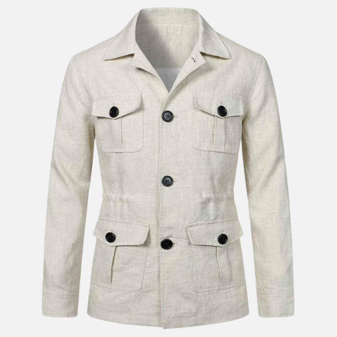 Linnejacka med flera fickor