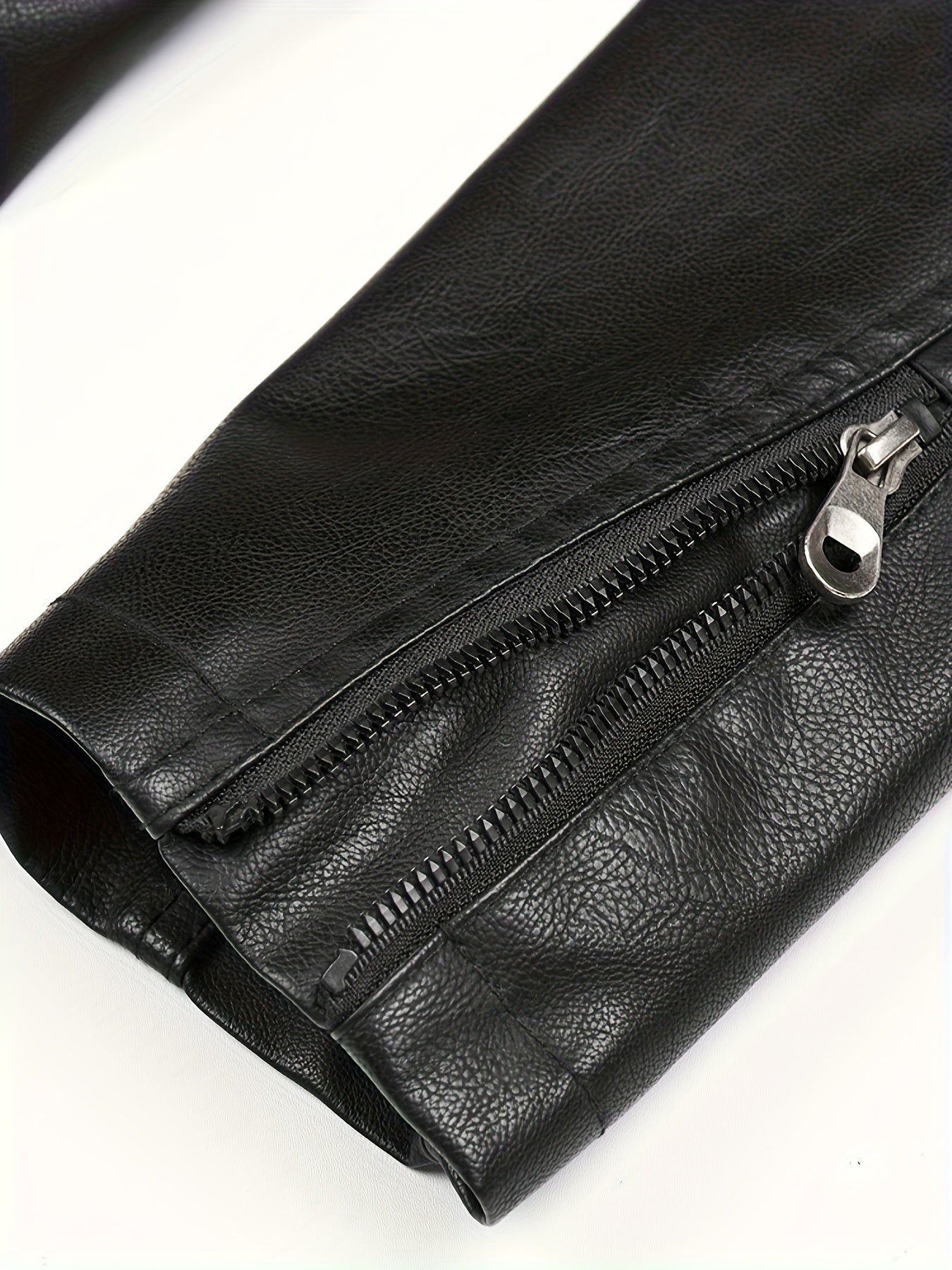 Lå ng skinnjacka för män