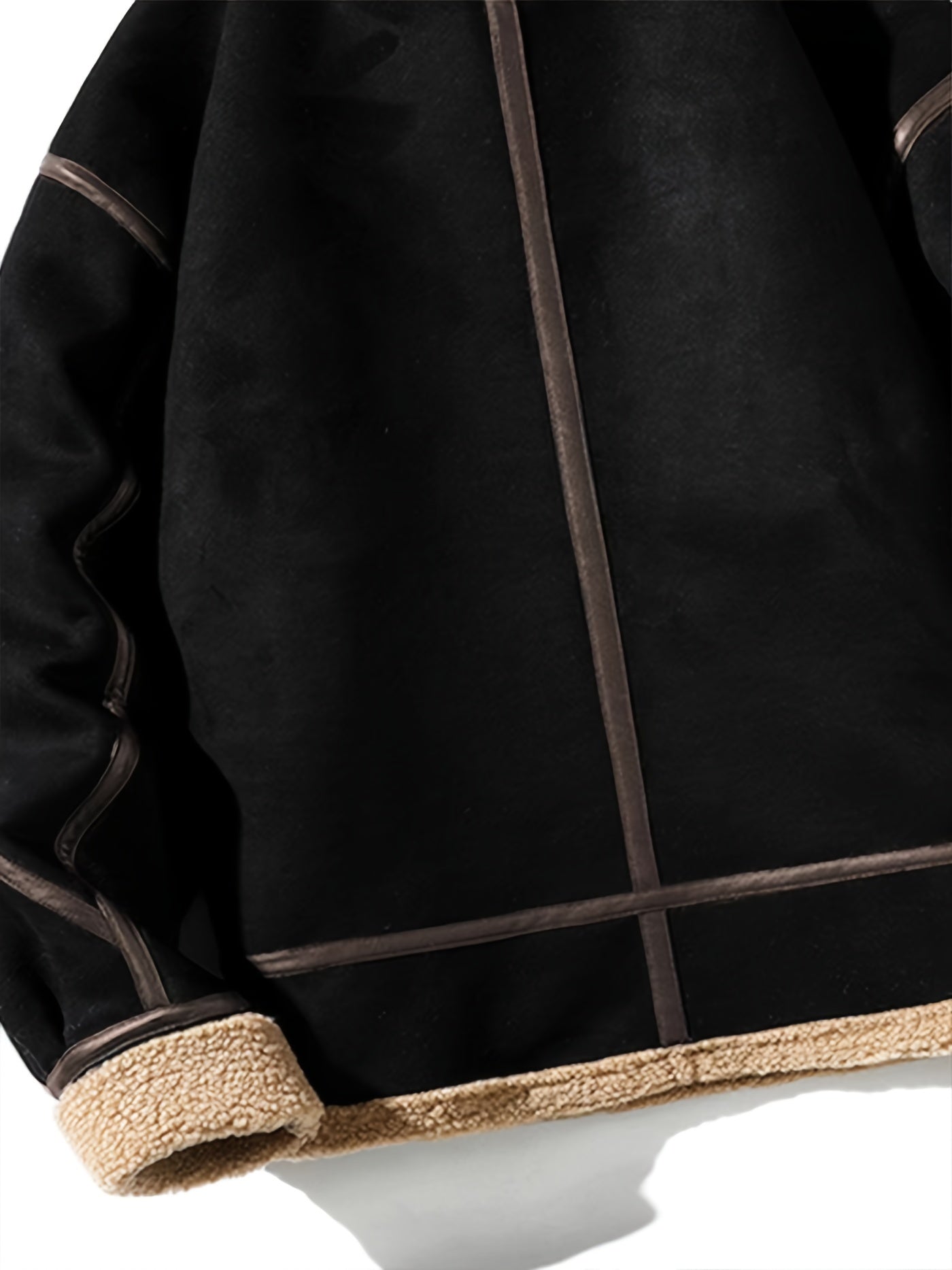 Mocka fluffig fleecefodrad jacka för män