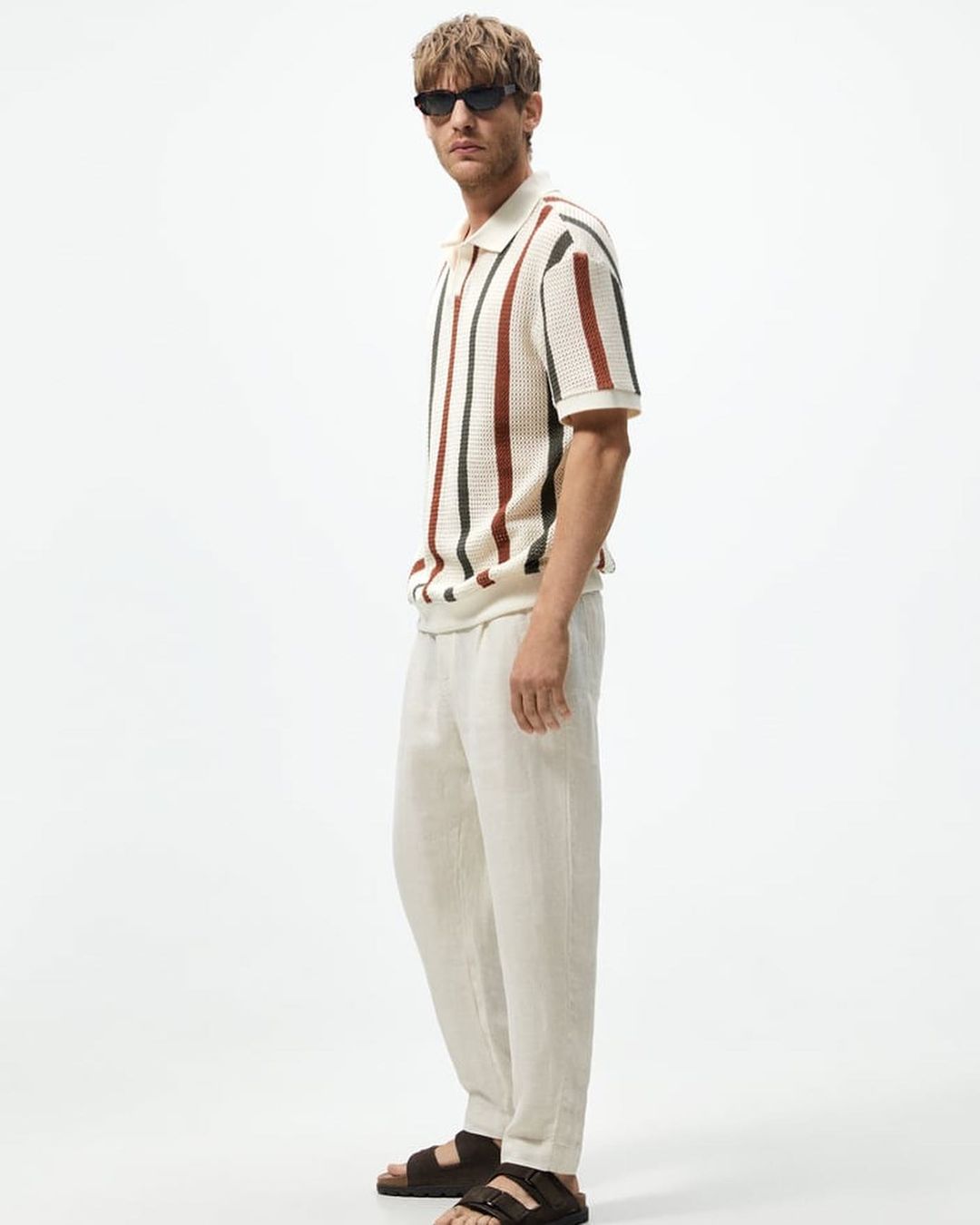 Virkad stickad pikétröja