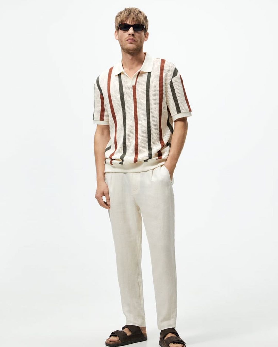 Virkad stickad pikétröja