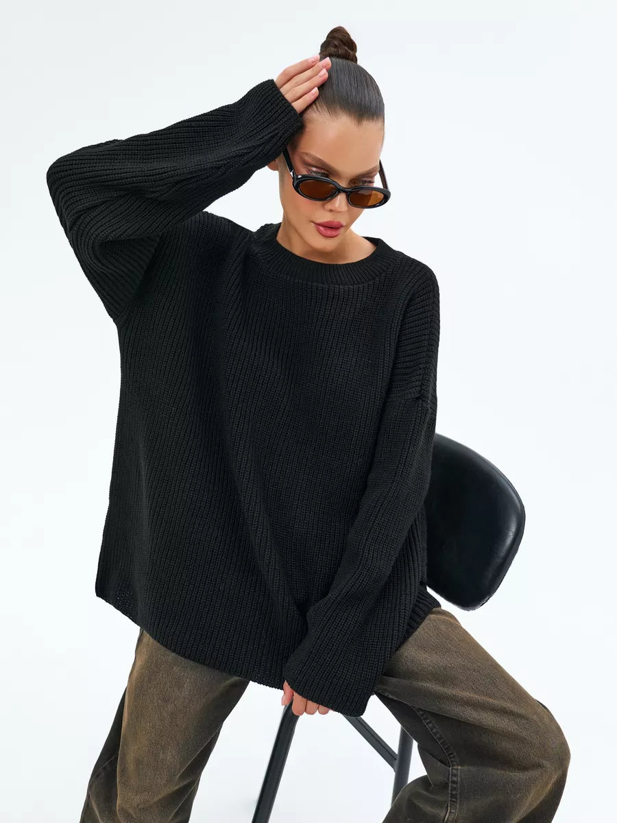 Lösstickad randig tröja