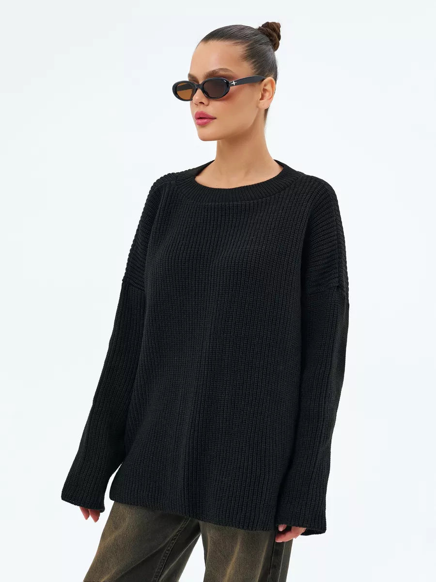 Lösstickad randig tröja