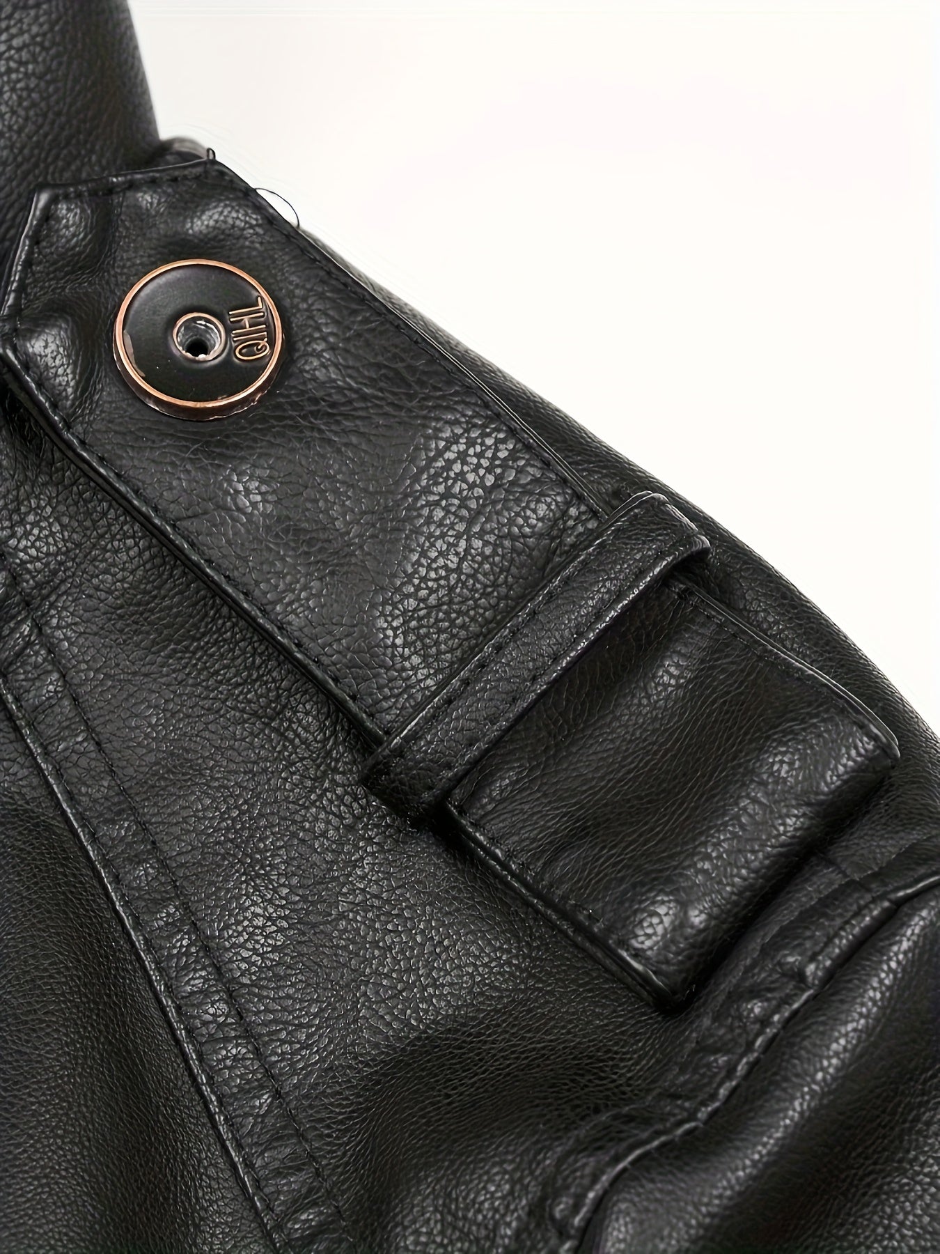 Lå ng skinnjacka för män