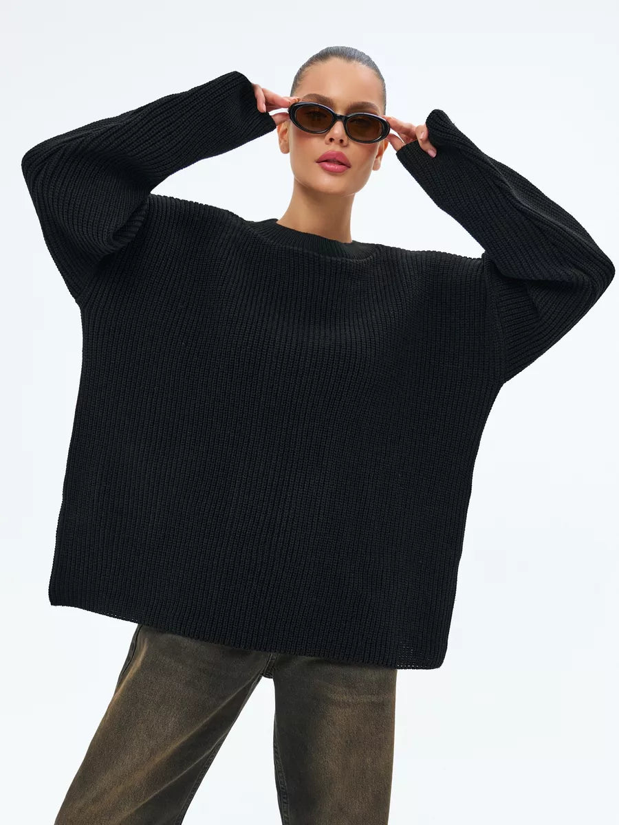 Lösstickad randig tröja