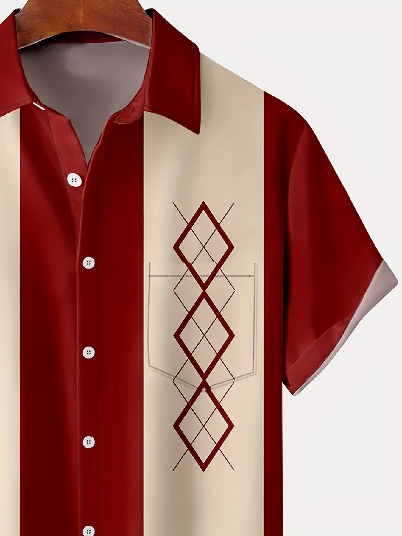 Vintage skjorta med korta ärmar och geometriskt tryck