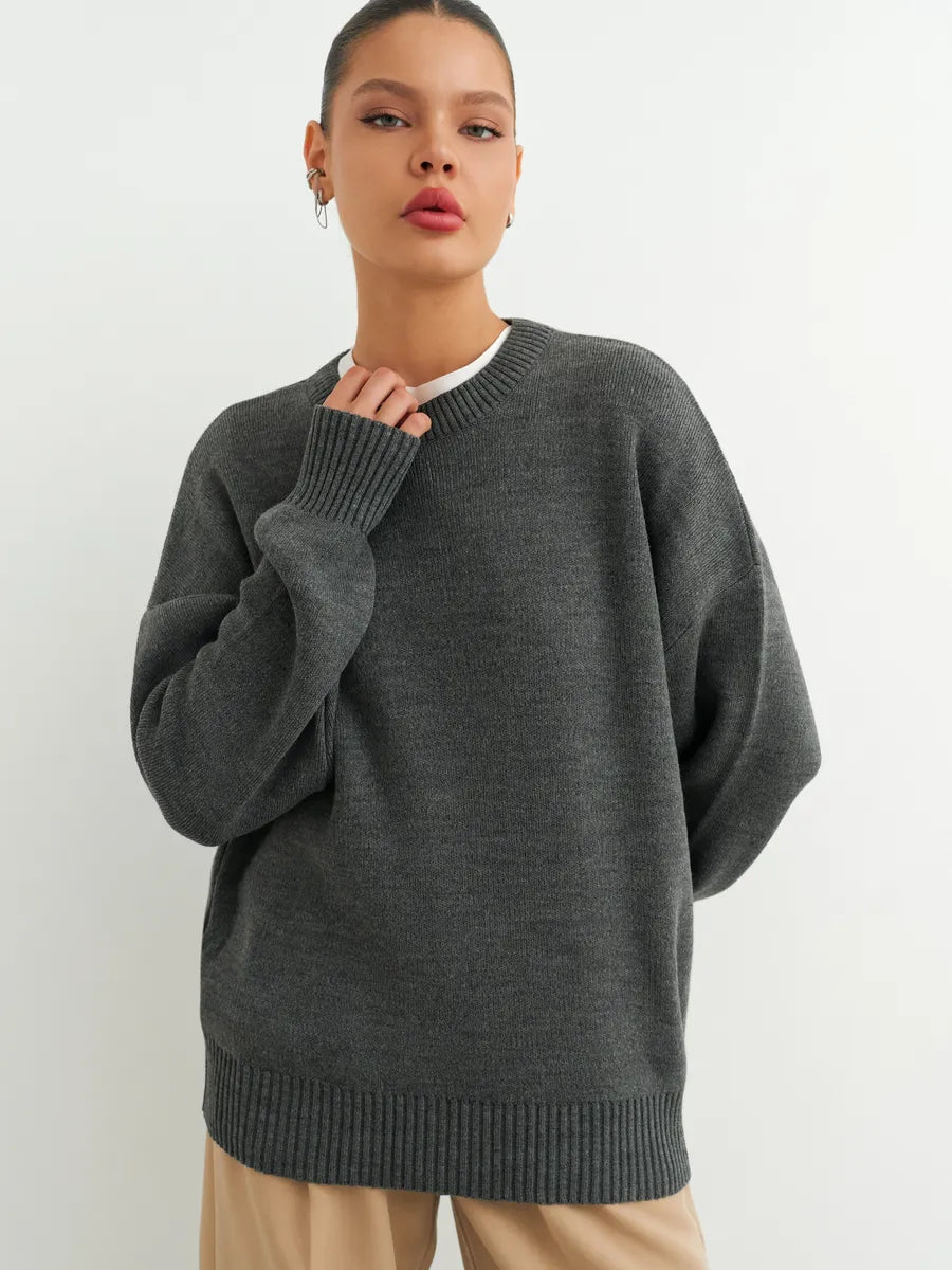 Lösstickad randig tröja