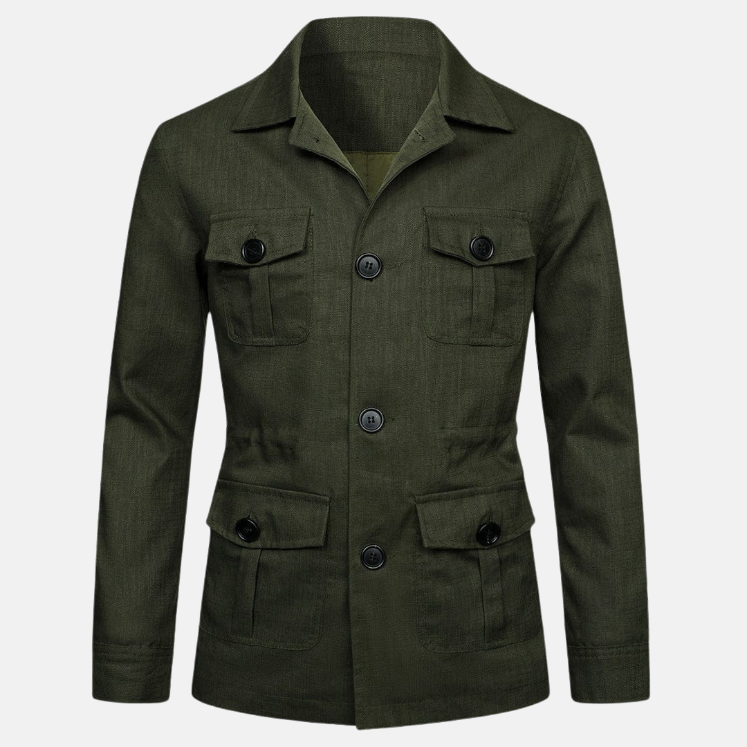 Linnejacka med flera fickor