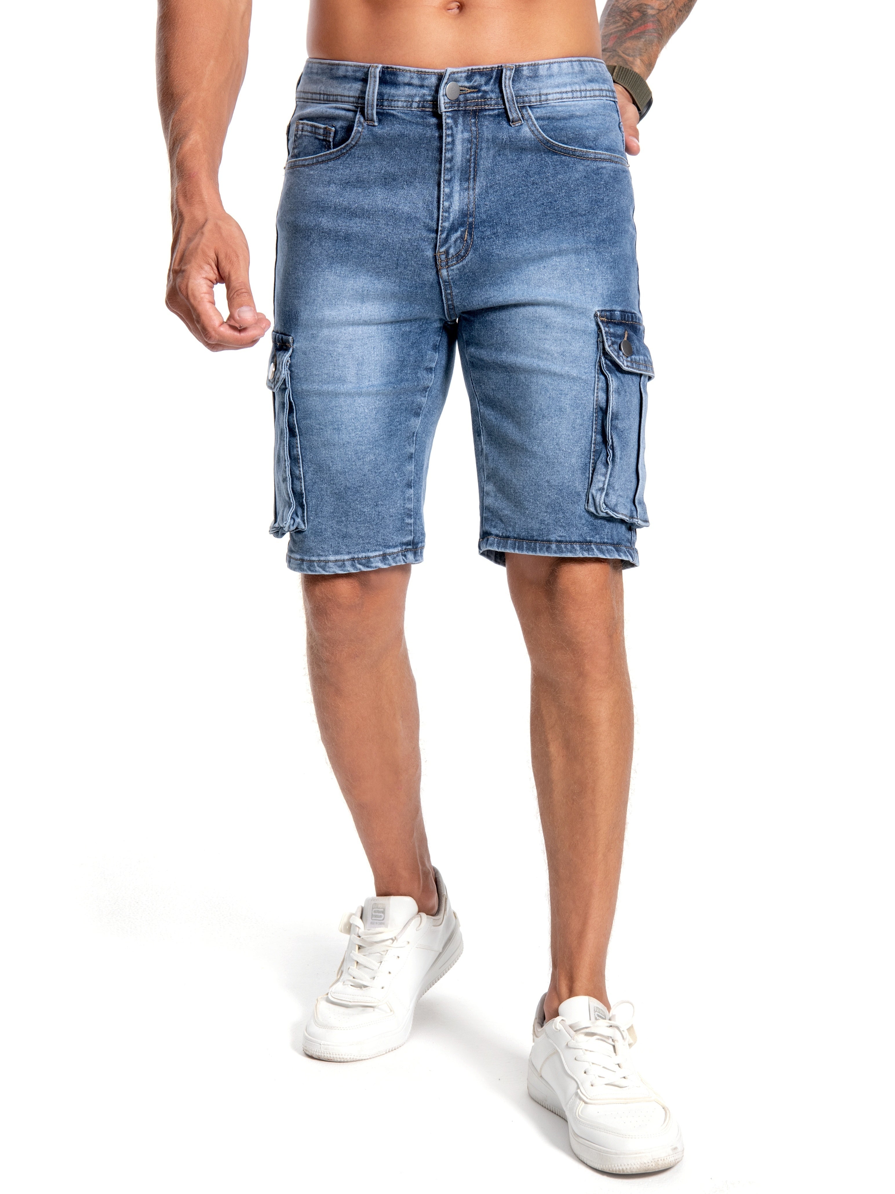 Jeansshorts medium stretch för män